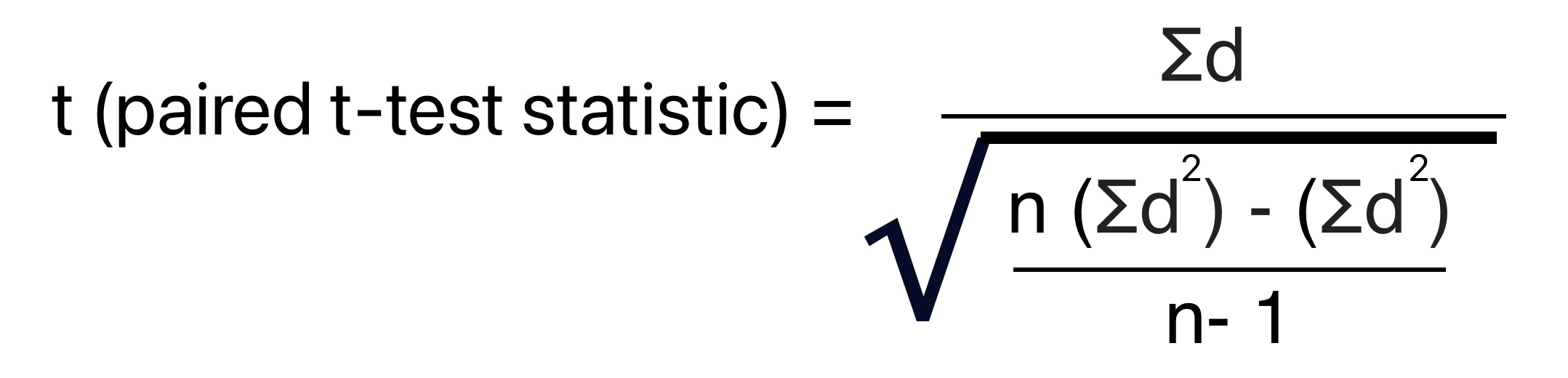 this image shows Paired t test calculation formula