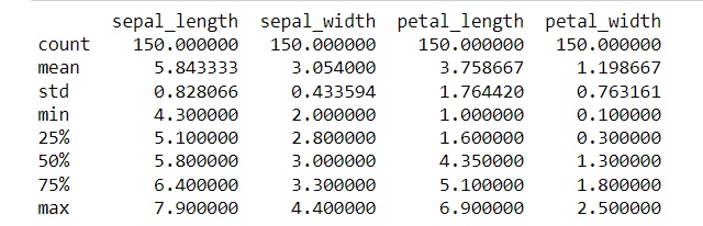 This image shows Descriptive statistics table in EDA